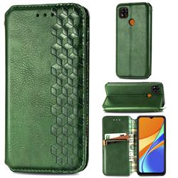 Ultra Slim Fashion Business Card Magnetic Automatic Suction Leather Flip Cover for Xiaomi Redmi 9C - Green