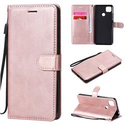 Retro Greek Classic Smooth PU Leather Wallet Phone Case for Xiaomi Redmi 9C - Rose Gold