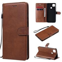 Retro Greek Classic Smooth PU Leather Wallet Phone Case for Xiaomi Redmi 9C - Brown