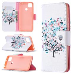 Colorful Tree Leather Wallet Case for Xiaomi Redmi 9C