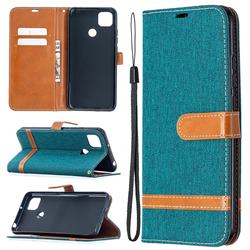 Jeans Cowboy Denim Leather Wallet Case for Xiaomi Redmi 9C - Green