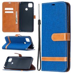 Jeans Cowboy Denim Leather Wallet Case for Xiaomi Redmi 9C - Sapphire