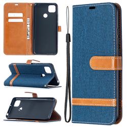 Jeans Cowboy Denim Leather Wallet Case for Xiaomi Redmi 9C - Dark Blue