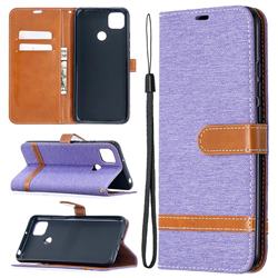 Jeans Cowboy Denim Leather Wallet Case for Xiaomi Redmi 9C - Purple