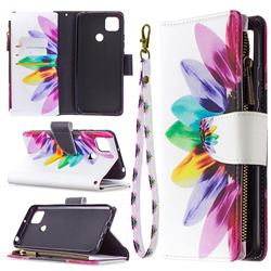 Seven-color Flowers Binfen Color BF03 Retro Zipper Leather Wallet Phone Case for Xiaomi Redmi 9C