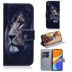 Lion Face PU Leather Wallet Case for Xiaomi Redmi 9C