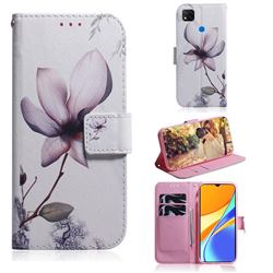 Magnolia Flower PU Leather Wallet Case for Xiaomi Redmi 9C