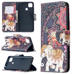 Totem Flower Elephant Leather Wallet Case for Xiaomi Redmi 9C