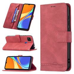 Binfen Color RFID Blocking Leather Wallet Case for Xiaomi Redmi 9C - Red
