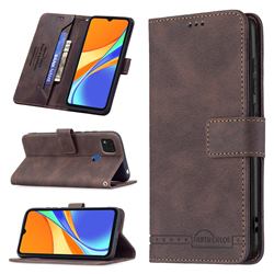 Binfen Color RFID Blocking Leather Wallet Case for Xiaomi Redmi 9C - Brown