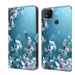 Plum Blossom Crystal PU Leather Protective Wallet Case Cover for Xiaomi Redmi 9C