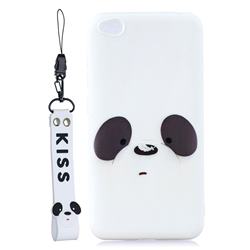 White Feather Panda Soft Kiss Candy Hand Strap Silicone Case for Mi Xiaomi Redmi Go