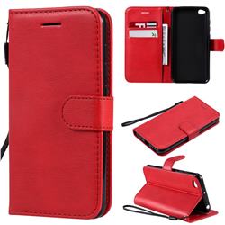 Retro Greek Classic Smooth PU Leather Wallet Phone Case for Mi Xiaomi Redmi Go - Red