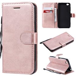 Retro Greek Classic Smooth PU Leather Wallet Phone Case for Mi Xiaomi Redmi Go - Rose Gold