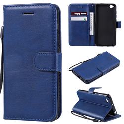 Retro Greek Classic Smooth PU Leather Wallet Phone Case for Mi Xiaomi Redmi Go - Blue