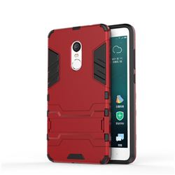 Armor Premium Tactical Grip Kickstand Shockproof Dual Layer Rugged Hard Cover for Xiaomi Redmi Note 4 Red Mi Note4 - Wine Red