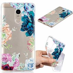 Gem Flower Clear Varnish Soft Phone Back Cover for Xiaomi Redmi Note 4 Red Mi Note4