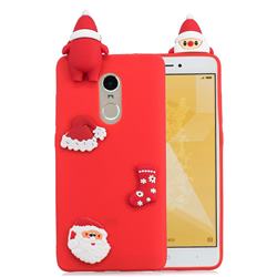 Red Santa Claus Christmas Xmax Soft 3D Silicone Case for Xiaomi Redmi Note 4 Red Mi Note4