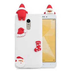 White Santa Claus Christmas Xmax Soft 3D Silicone Case for Xiaomi Redmi Note 4 Red Mi Note4