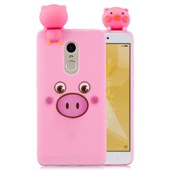 Small Pink Pig Soft 3D Climbing Doll Soft Case for Xiaomi Redmi Note 4 Red Mi Note4
