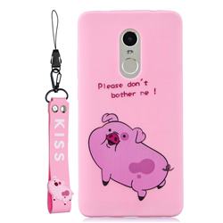 Pink Cute Pig Soft Kiss Candy Hand Strap Silicone Case for Xiaomi Redmi Note 4 Red Mi Note4