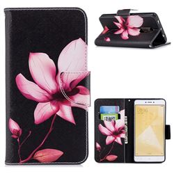Lotus Flower Leather Wallet Case for Xiaomi Redmi Note 4 Red Mi Note4