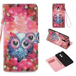 Flower Owl 3D Painted Leather Wallet Case for Xiaomi Redmi Note 4 Red Mi Note4