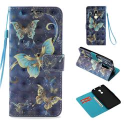 Three Butterflies 3D Painted Leather Wallet Case for Xiaomi Redmi Note 4 Red Mi Note4