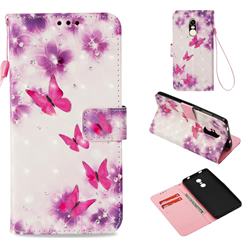 Stamen Butterfly 3D Painted Leather Wallet Case for Xiaomi Redmi Note 4 Red Mi Note4