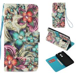 Kaleidoscope Flower 3D Painted Leather Wallet Case for Xiaomi Redmi Note 4 Red Mi Note4