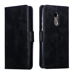 Retro Classic Calf Pattern Leather Wallet Phone Case for Xiaomi Redmi Note 4 Red Mi Note4 - Black