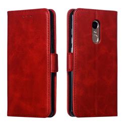 Retro Classic Calf Pattern Leather Wallet Phone Case for Xiaomi Redmi Note 4 Red Mi Note4 - Red