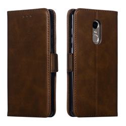 Retro Classic Calf Pattern Leather Wallet Phone Case for Xiaomi Redmi Note 4 Red Mi Note4 - Brown