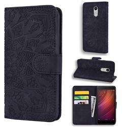 Retro Embossing Mandala Flower Leather Wallet Case for Xiaomi Redmi Note 4 Red Mi Note4 - Black