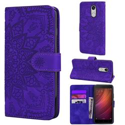 Retro Embossing Mandala Flower Leather Wallet Case for Xiaomi Redmi Note 4 Red Mi Note4 - Purple