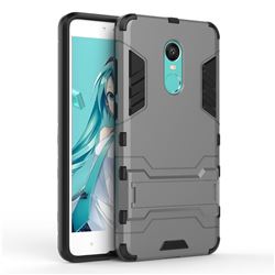 Armor Premium Tactical Grip Kickstand Shockproof Dual Layer Rugged Hard Cover for Xiaomi Redmi Note 4X - Gray
