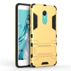 Armor Premium Tactical Grip Kickstand Shockproof Dual Layer Rugged Hard Cover for Xiaomi Redmi Note 4X - Golden