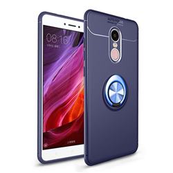 Auto Focus Invisible Ring Holder Soft Phone Case for Xiaomi Redmi Note 4X - Blue