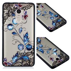 Butterfly Lace Diamond Flower Soft TPU Back Cover for Xiaomi Redmi Note 4X