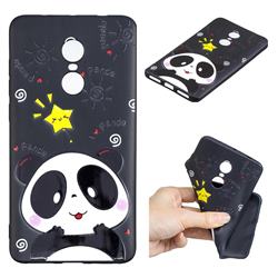 Cute Bear 3D Embossed Relief Black TPU Cell Phone Back Cover for Xiaomi Redmi Note 4X