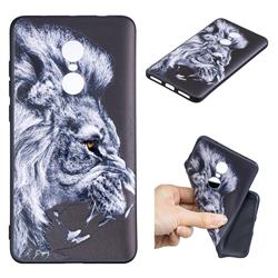 Lion 3D Embossed Relief Black TPU Cell Phone Back Cover for Xiaomi Redmi Note 4X
