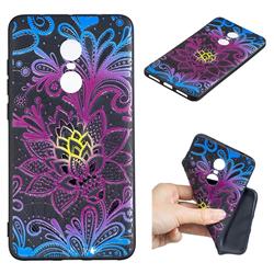 Colorful Lace 3D Embossed Relief Black TPU Cell Phone Back Cover for Xiaomi Redmi Note 4X