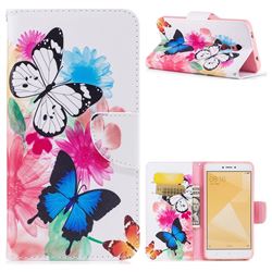 Vivid Flying Butterflies Leather Wallet Case for Xiaomi Redmi Note 4X