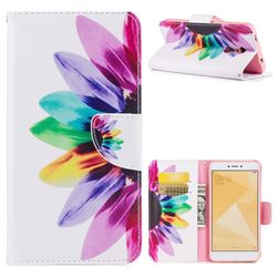 Seven-color Flowers Leather Wallet Case for Xiaomi Redmi Note 4X