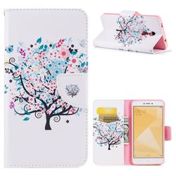 Colorful Tree Leather Wallet Case for Xiaomi Redmi Note 4X
