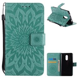 Embossing Sunflower Leather Wallet Case for Xiaomi Redmi Note 4X - Green