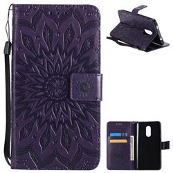 Embossing Sunflower Leather Wallet Case for Xiaomi Redmi Note 4X - Purple