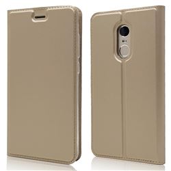 Ultra Slim Card Magnetic Automatic Suction Leather Wallet Case for Xiaomi Redmi Note 4X - Champagne