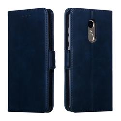 Retro Classic Calf Pattern Leather Wallet Phone Case for Xiaomi Redmi Note 4X - Blue