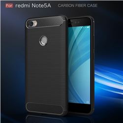 Luxury Carbon Fiber Brushed Wire Drawing Silicone TPU Back Cover for Xiaomi Redmi Note 5A (Black)
